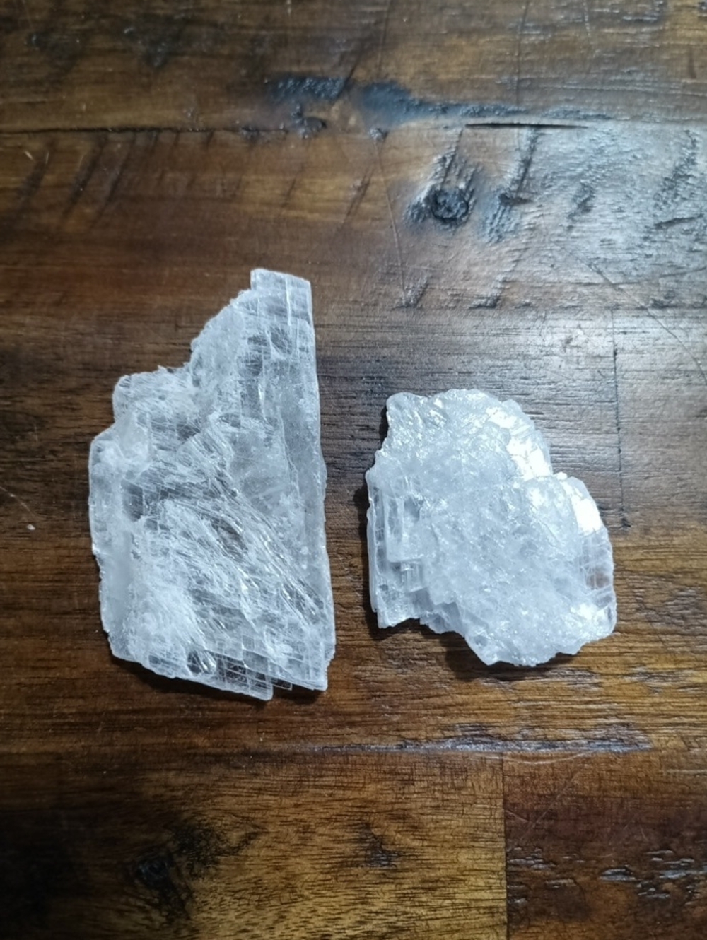 Selenite Crystal Raw Lot Of 2